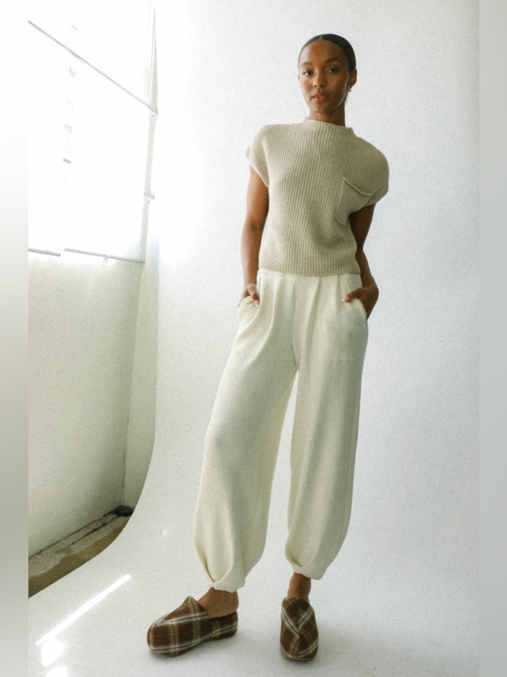 Free People FP Beach Freya pants oatmeal bone size M